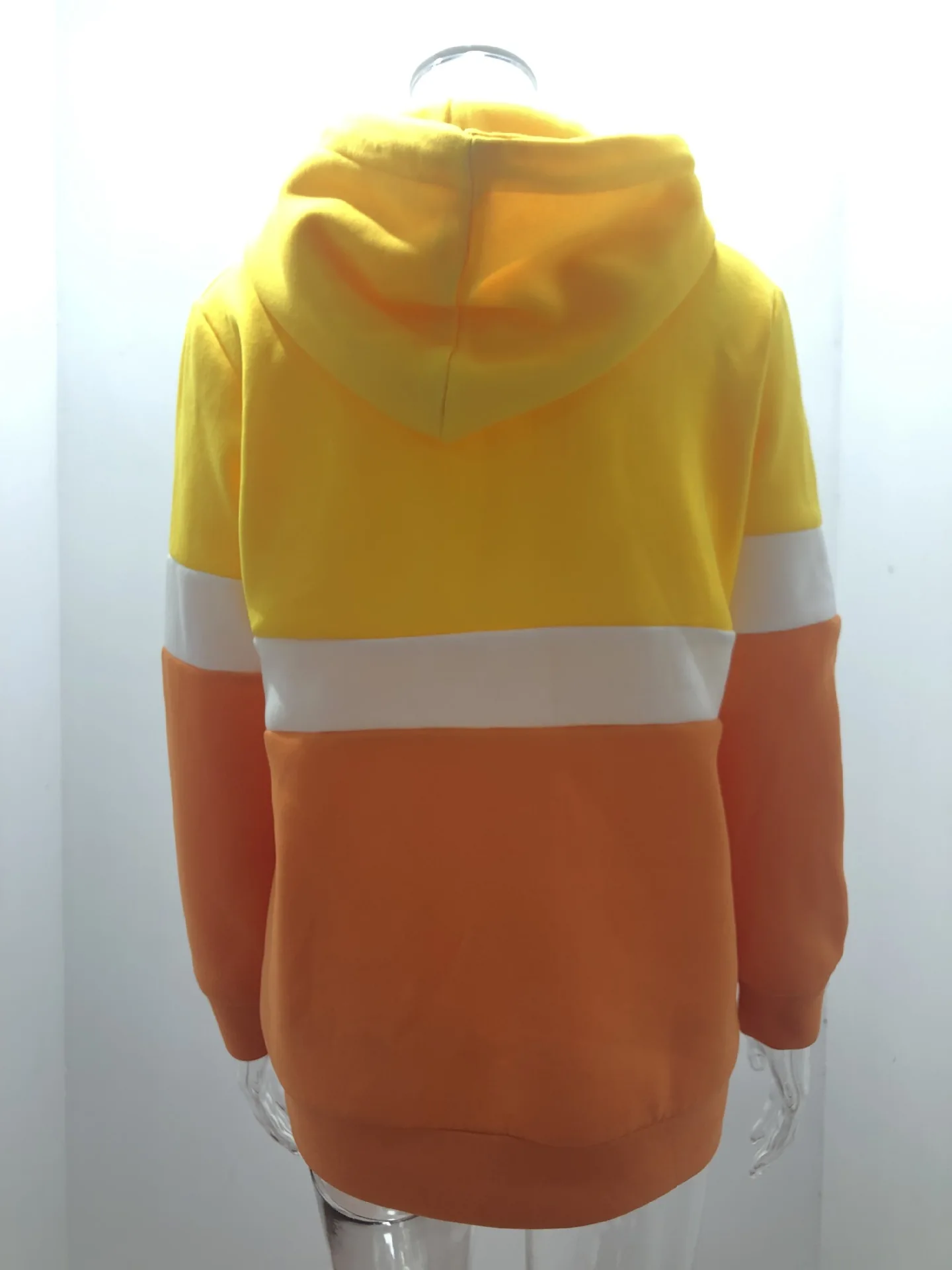 Tri Color Blend Mix Colour Hoodie Para Mujer Cowl Neck Hoodie Plus Size Drawcord End Hoodies And Sweat Shirts For Women