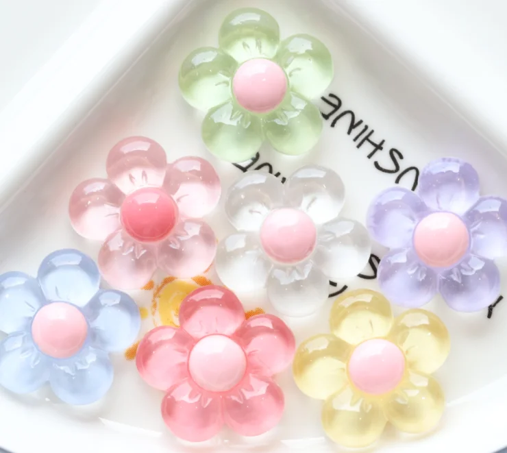 cartoon resin flatback resin flowers wholesale bulk charms for jewelry making bracelets diy hair bow decorations