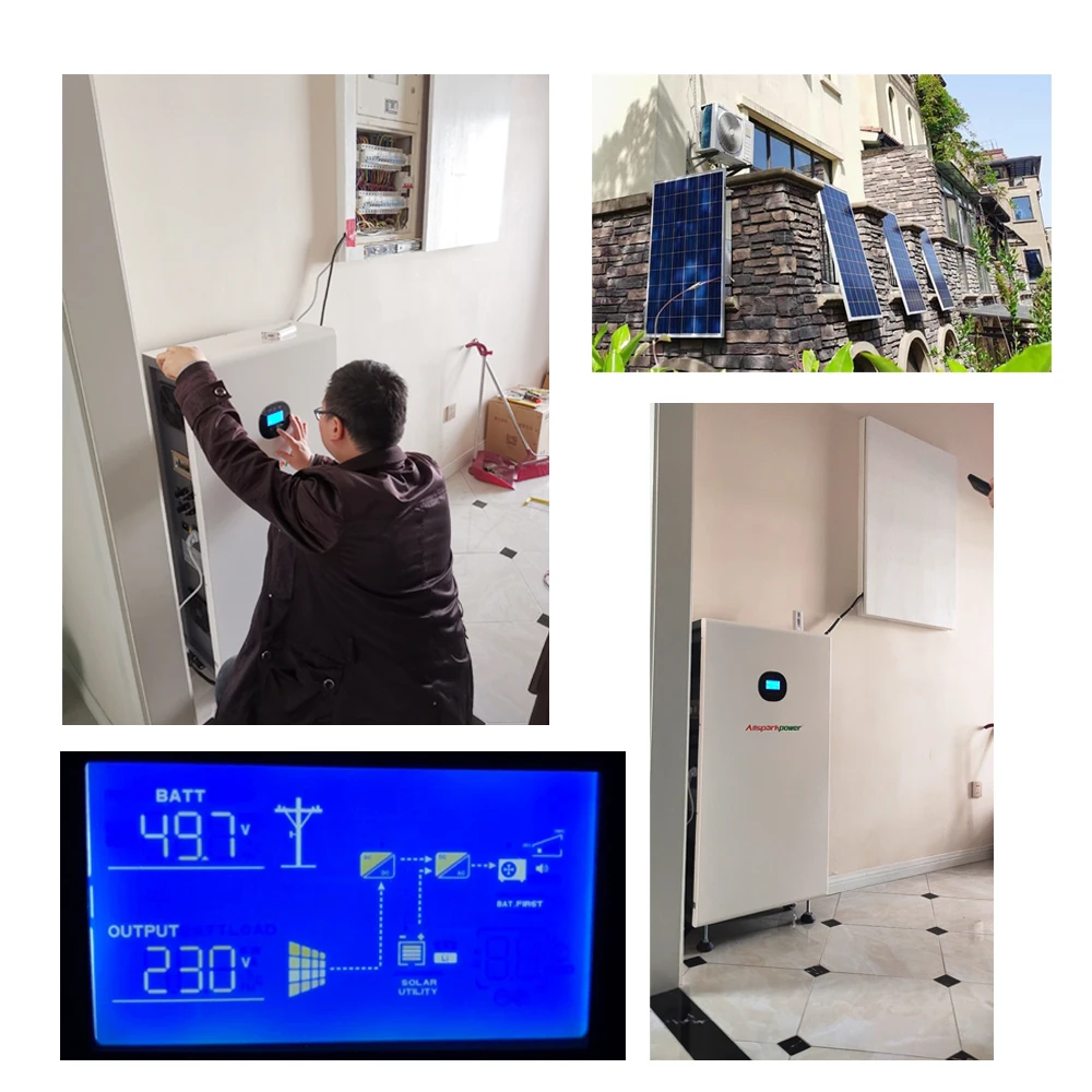 Allspark Power ESS CE certificated 48V lithium solar battery hybrid system 3.5kWh 3kW solar PV input