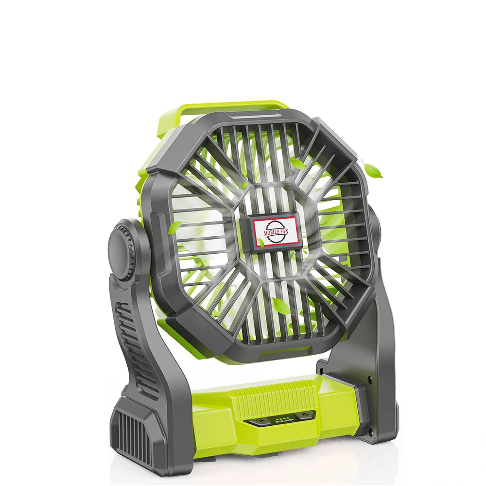 Portable Battery Operated Fan with LED Lantern Outdoor Small Rechargeable Personal Multifunction Floor Fan