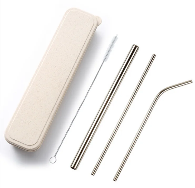 Colored Straw 304 Stainless Steel Straws Reusable Bent Metal Drinking Straw