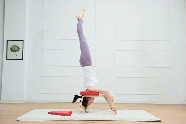 Exercise Yoga Headstand Bench Made of Birch Wood