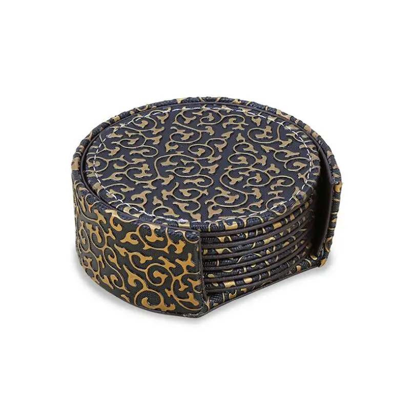 Custom Design Durable Thick Drinks leather coasters bulk wholesale