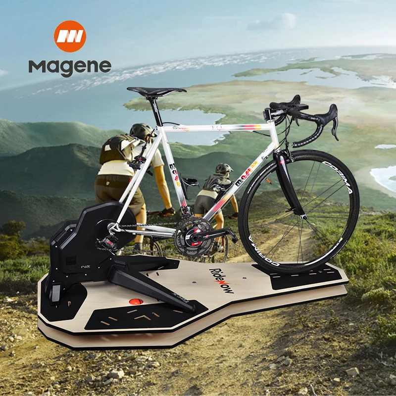 2020 Free shifting between sit-on riding and rocking PU leather home indoor bike power trainer board