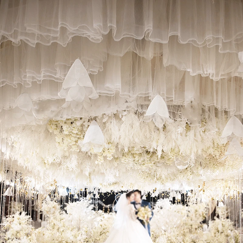 Потолочные занавески под заказ для украшения свадебной сцены