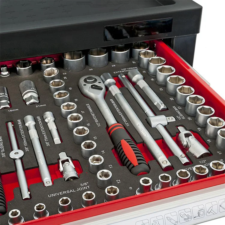 247pcs Mixer Silver Chest CR-V 200-500 Tool Cabinet Trolley cart roller tool cabinet cart Stainless Steel Tool Chest metal