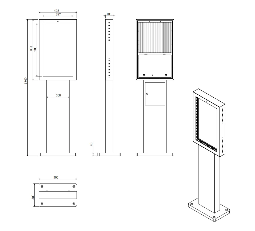32-inch high-quality outdoor advertising For BOE LG panel bright LCD Screen machine waterproof and sunscreen