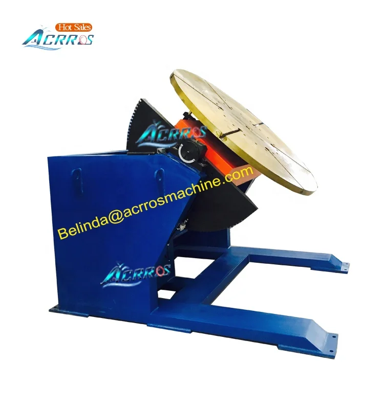 1Ton Automatic Tilting Rotary Table 0-120 Degree Welding Positioner with T-Slot Welding Turntable