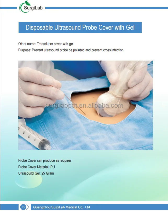 Medical  Disposable Polyurethane Ultrasound Probe Cover Ultrasound Probes Transducers For Medical