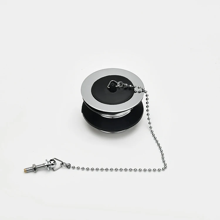 SANIPRO Luxurious G1 1/2 Stainless Steel Basin Waste Click Clack Bathtub Sink Plug Drain with Brass Chain