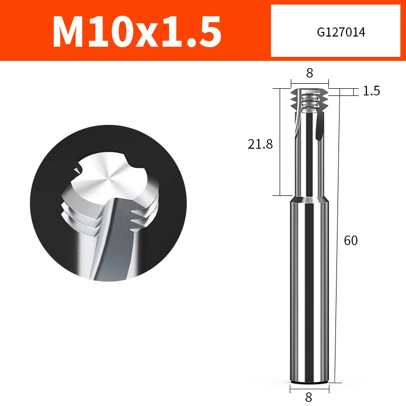 SUPAL Custom 3 Flutes CNC Cutting Tool Thread Mill Solid Tungsten Carbide End Mill Cut Bit M5 Spiral Milling for Steel