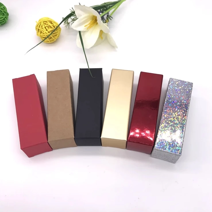 OEM ODM Luxury custom logo eco friendly small cosmetic beauty lip stick gloss tube paper boxes packaging