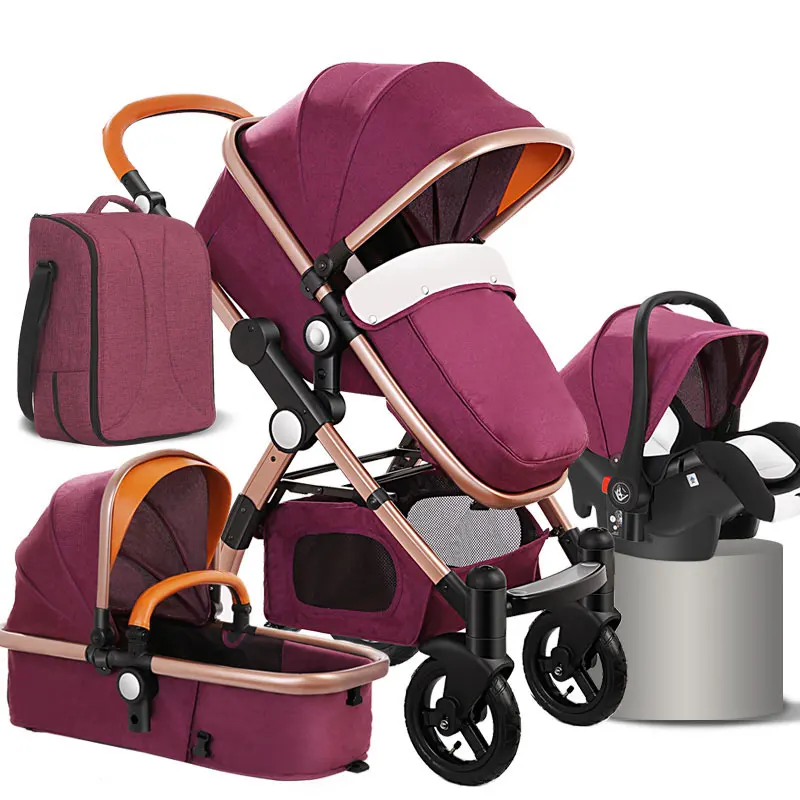 Wholesale 3 In 1 Stroller Baby, Buy Luxury Foldable Baby Carriage, New Born High Landscape Baby Push Car Stroller/