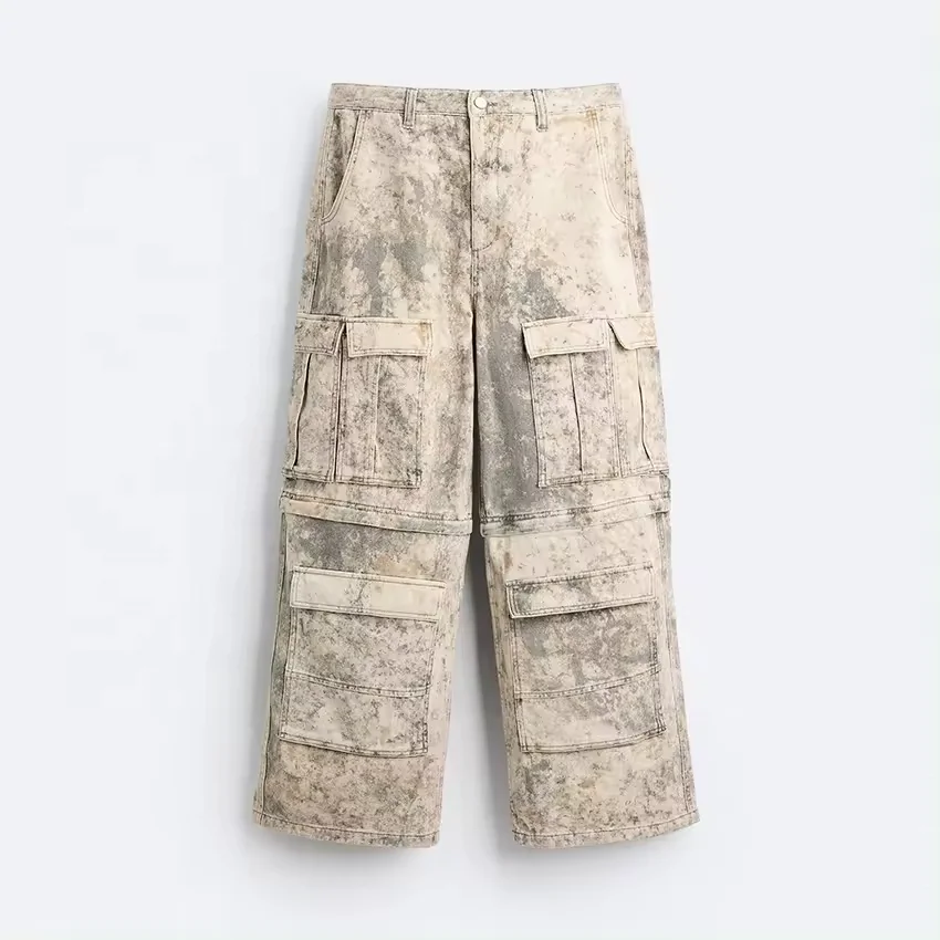 Zhuoyang garment Multi-functional Detachable Jeans Short Men Pockets Cargo Jeans Cargo Pants Baggy Camo Jeans And Denim Shorts
