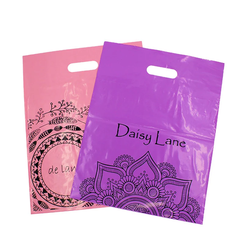 Wholesale Die Cut Handle Clothing Storage Soft LDPE Bag Shopping Plastic transparent plastic bag packaging