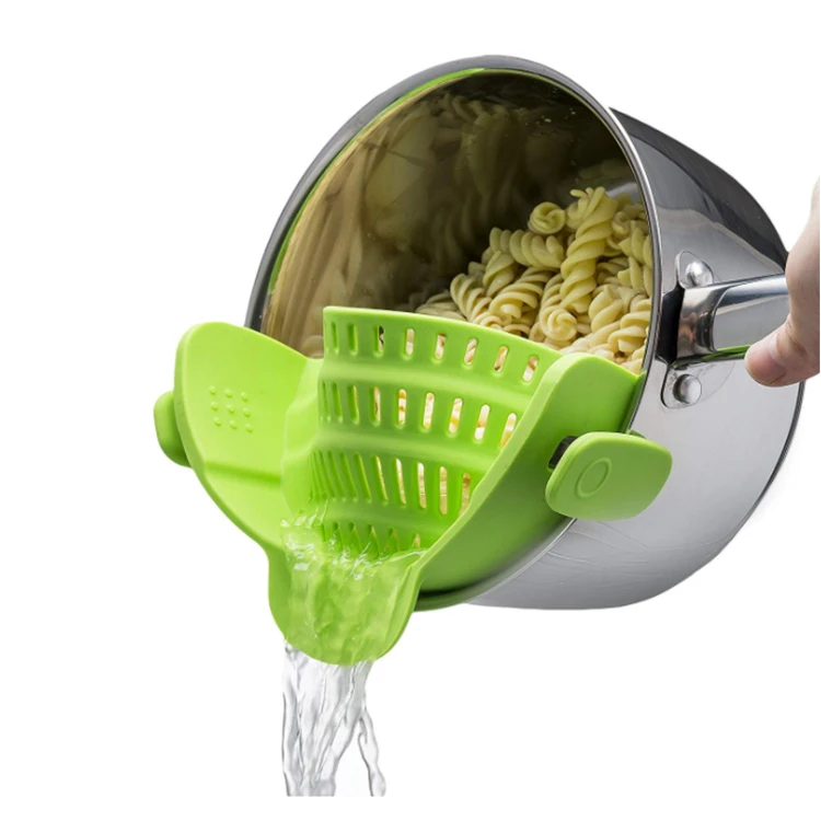 2021 Amazon hot sale best price quality silicone food clip on pot strainer
