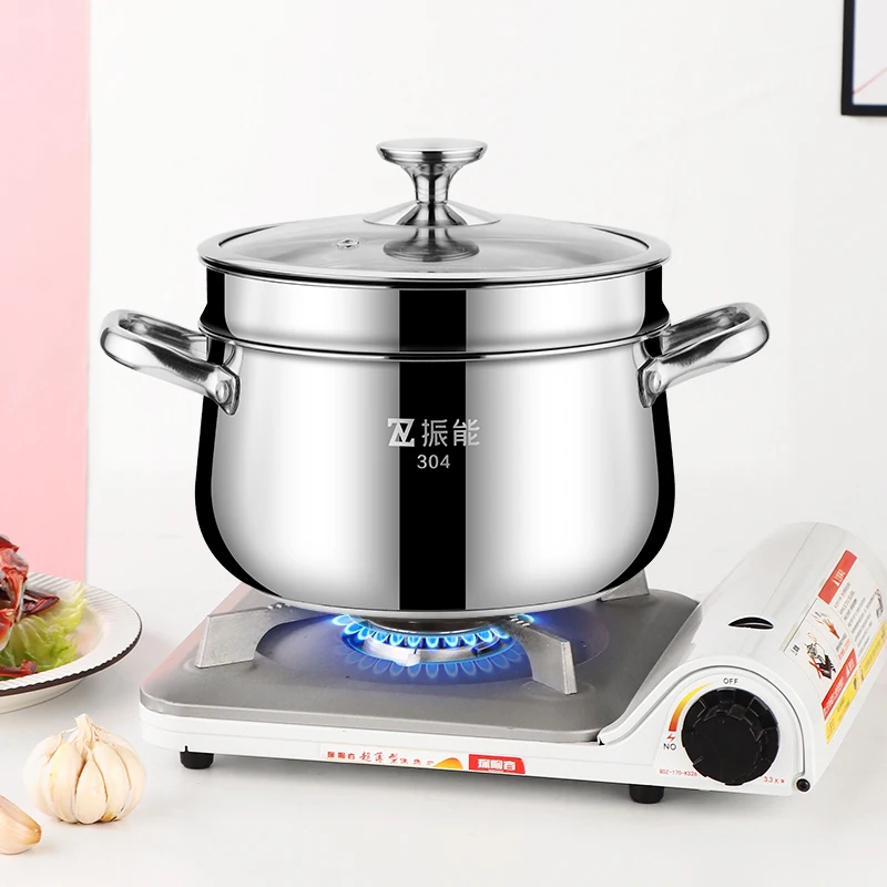 Multifunctional New Design With Lattices 22 CM Stainless Steel Cooking Soup Stock Pot For Kitchen