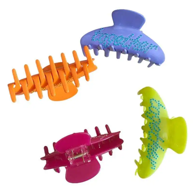 2054 New Cellulose Acetate High Quality Rhinestones Hair Claw Clips For Women Customize Printed Claw Clip
