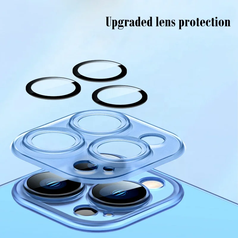 Dustproof Ultra Thin Lens Protection Mobile Phone Case Frosted Transparent Phone Cover for iPhone 12/13/14/pro/plus/pro max