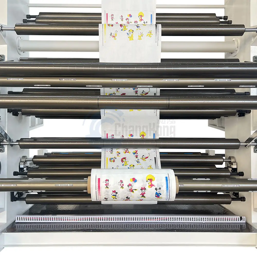 ChangHong Flexo Printing Machine 8 Color Roll to Roll Flexo Printing Machine Ceramics Anilox Rollers for Plastic pp Pe