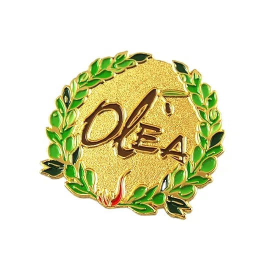 gold pin badge /round lapel pin for assurance company