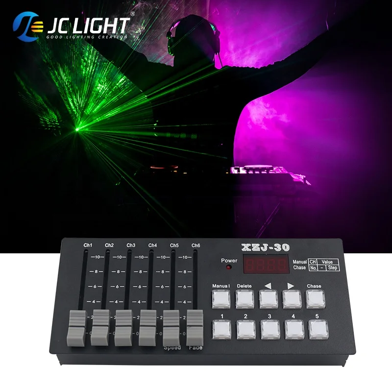 Профессиональный Dj мини светодиодные лампы XZJ 30 каналов Dmx512 беспроводной контроллер освещения с приемопередатчиком Затемняющая