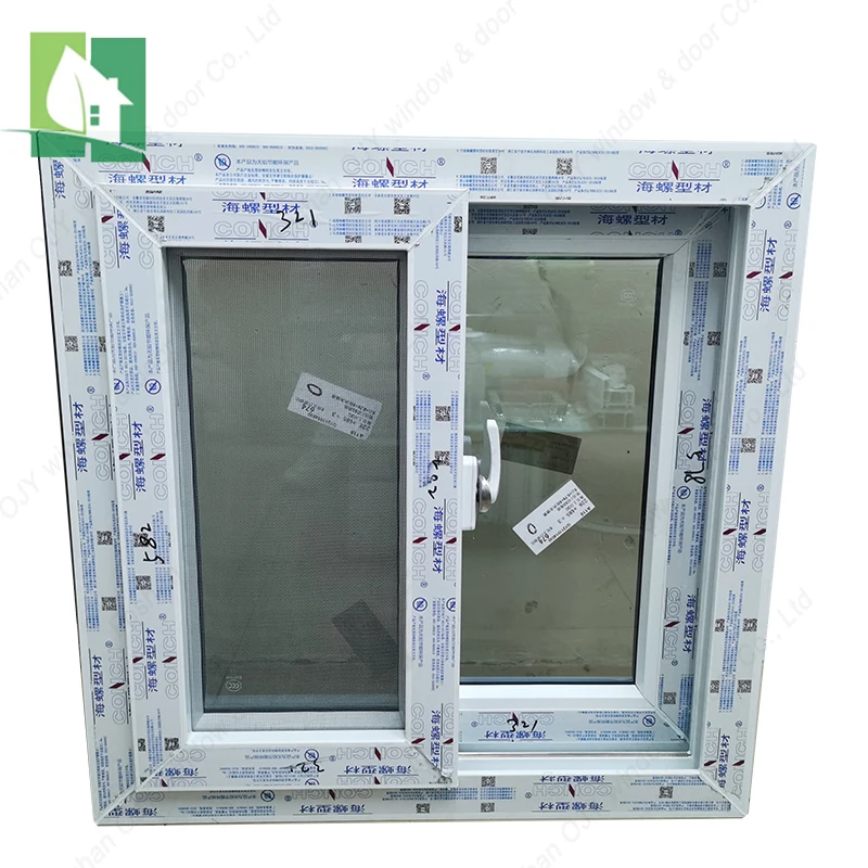 Hot Item Waterproof Bathroom pvc Double Slide Window with Double Track Interior Sliding Glass Window