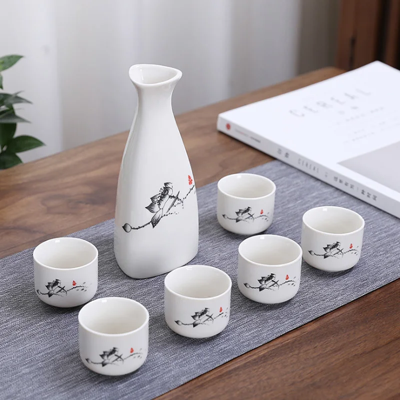 Personalized Artistic Ceramic Carafe and Cups Sake set