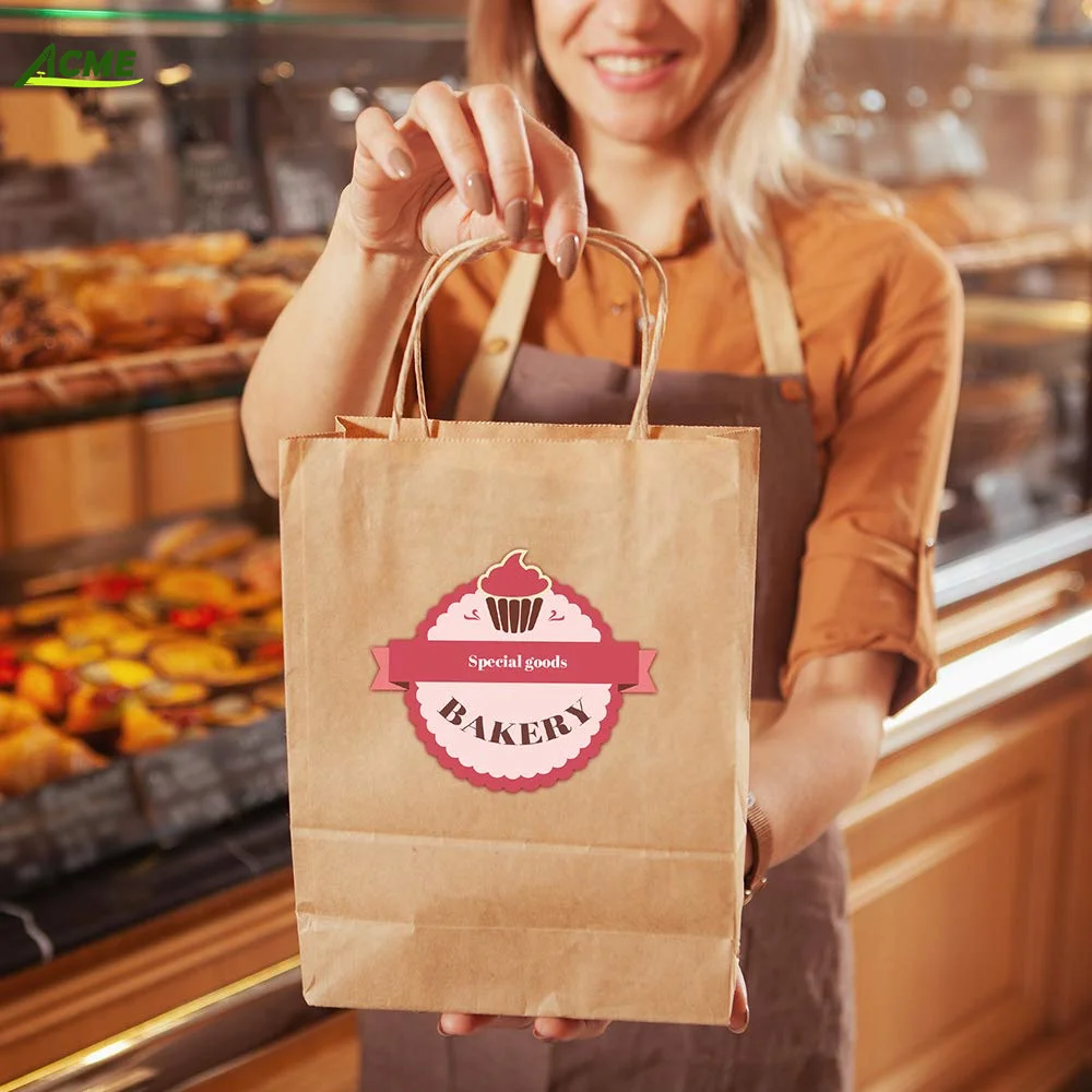 OEM Wholesale Brown Paper Gift Bags with Handles Bulk Kraft Bags for Wedding Party Favors Grocery Shopping Retail Merchandise