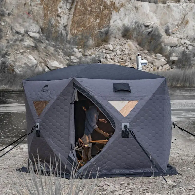 Factory Outdoor 210D Oxford Automatic Pop Up sauna tent Ice Fishing Camping steam House Portable Sauna Tent with heat stove