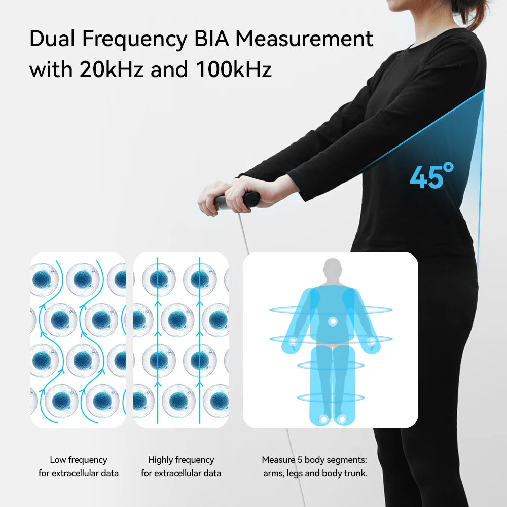 Smart 8 Electrode Digital Balance Bioimpedance Electronic Composition Scale Glass Bathroom Use Measures Body Fat Water 180kg