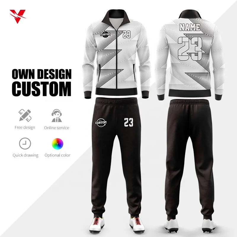 Custom Zipper joggers men tracksuit Professional Football winter tracksuits for women Velour sport tracksuit for men