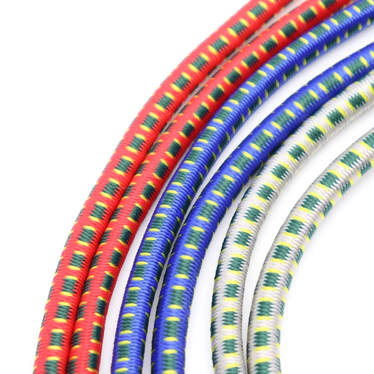 China fashion outdoor high-strength safety rubber and polyester woven bungee cord