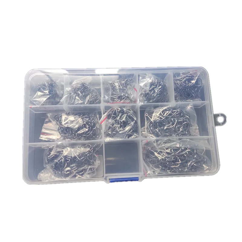 Gulang 1000pcs/set High Carbon Steel Fishing Hook Size #3-#12 Fishhooks Pack Carp Fishing Tackle