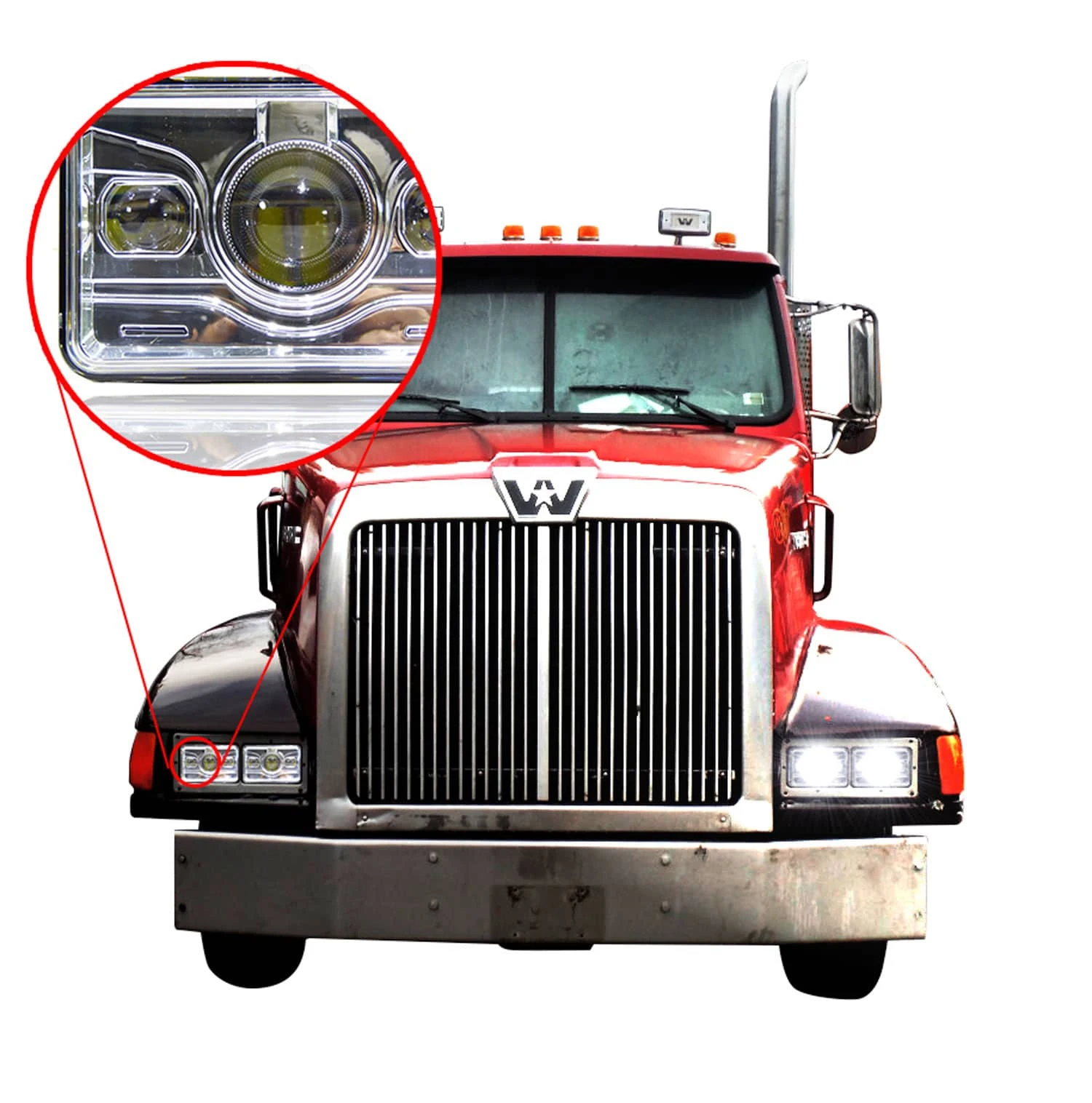 4x6 inch led truck headlamp for jeep wrangler accessories headlights for kenworth for Peterbilt 379