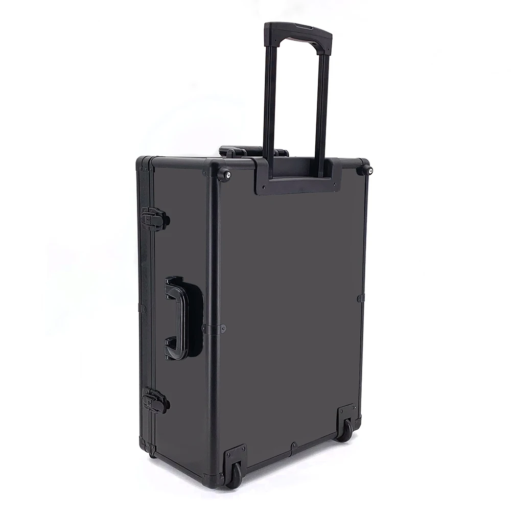 High Quality Custom Dimension and Padding Foam Inside Hard Metal Frame Aluminum Tool Trolley Case with Handle and Wheels