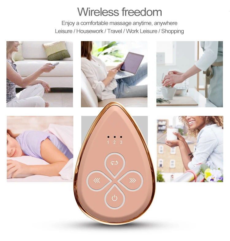 
2020 Female Private Portable Waterproof Wireless Control Rechargeable Food-grade Silicone Breast Boob Massager Machine 