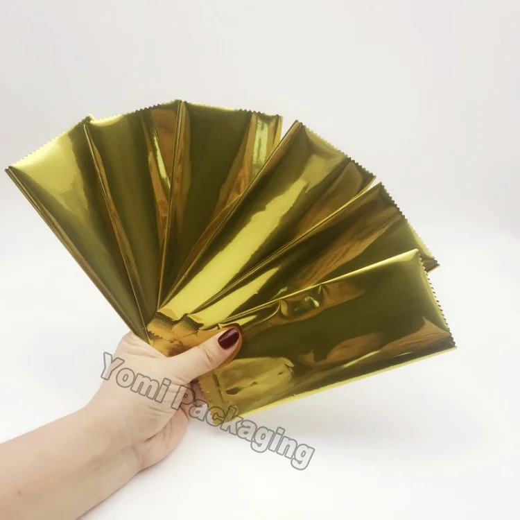Custom Size Plastic Gold Bags Foil Aluminum Back Seal Bag Food Packaging Bag for Chocolate/Energy Bar