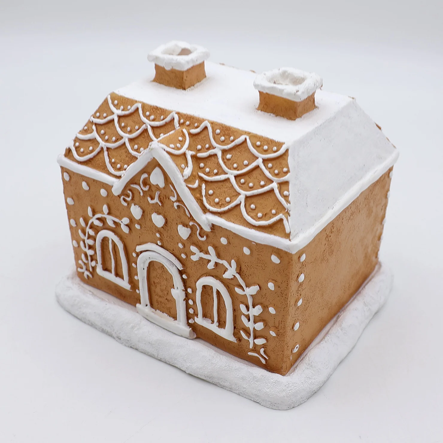 Custom original handmade new design urban home decor Christmas incense chamber polyresin gingerbread house incense cone burner