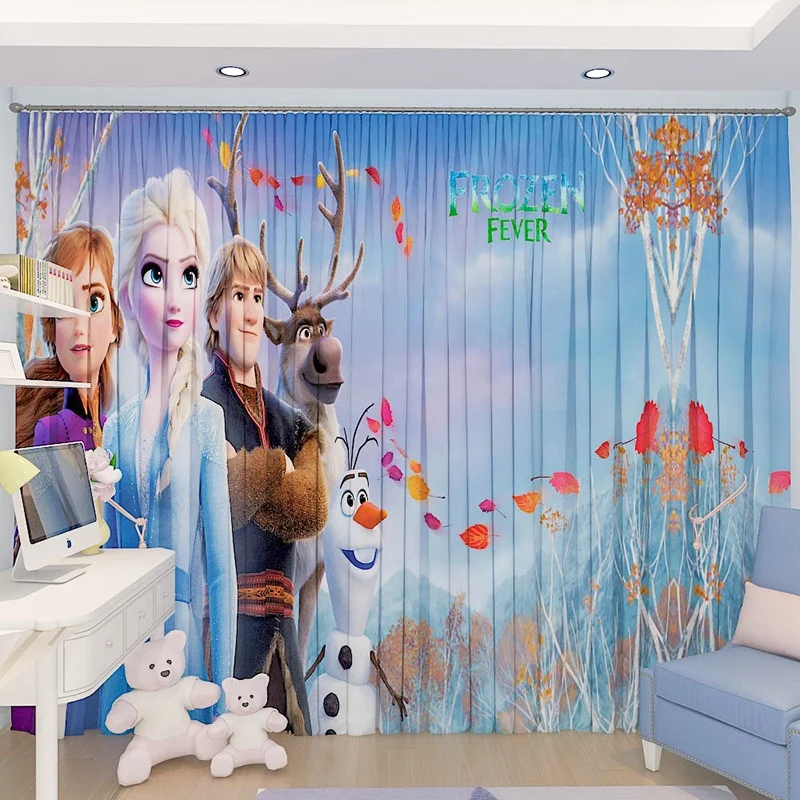 Environmentally friendly, odorless and colorfast kids bedroom curtains cartoon character bedroom digital printing curtain