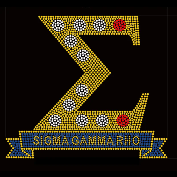 Hot Selling Sorority Greek Designs Hot Fix Rhinestone heat transfers Sigma gamma Rho Bling Iron on Patches for clothes Custom