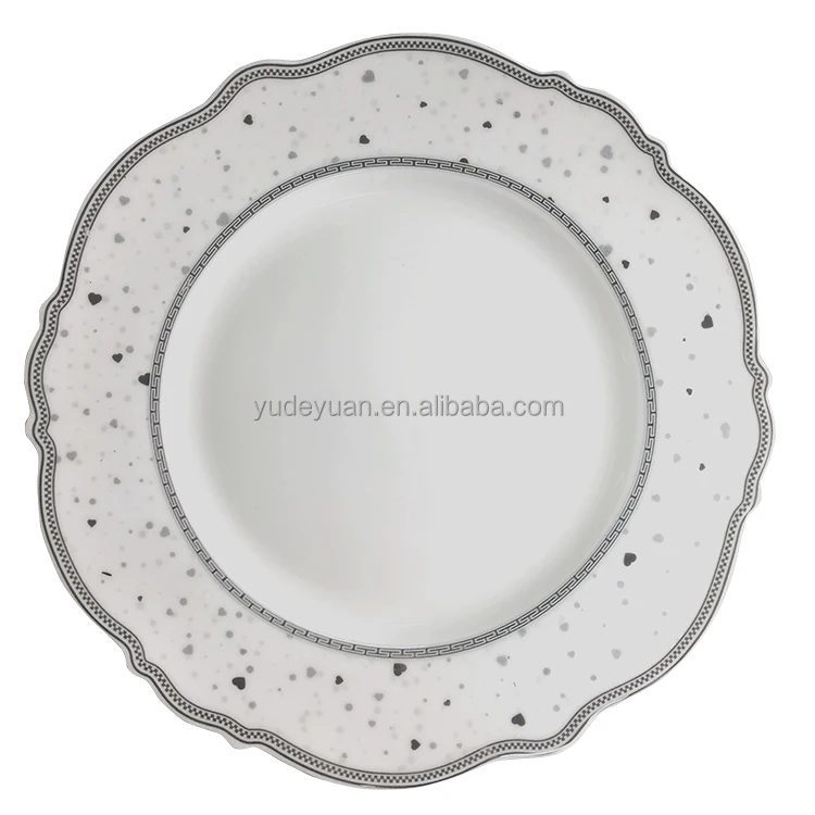 Оптовая продажа, фарфор с изысканным дизайном в форме цветка, фарфор, 10,5 дюйма, набор фарфоровых тарелок ручной росписи, керамика для ужина