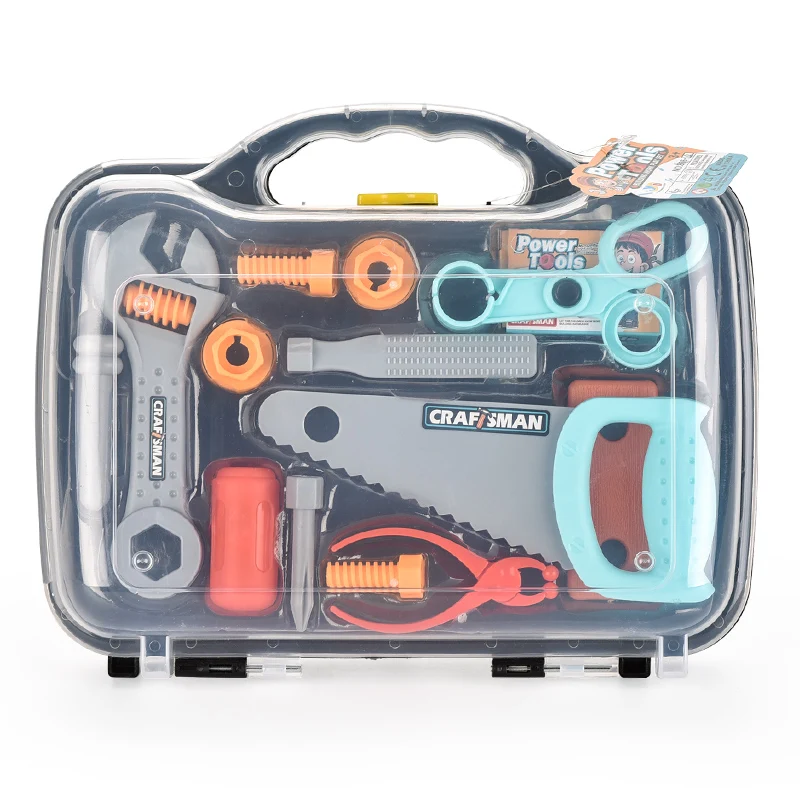 JIESTAR TOYS hot selling plastic toy mechanic tool box set pretend play workshop tool set toy with storage bag tool set for kids