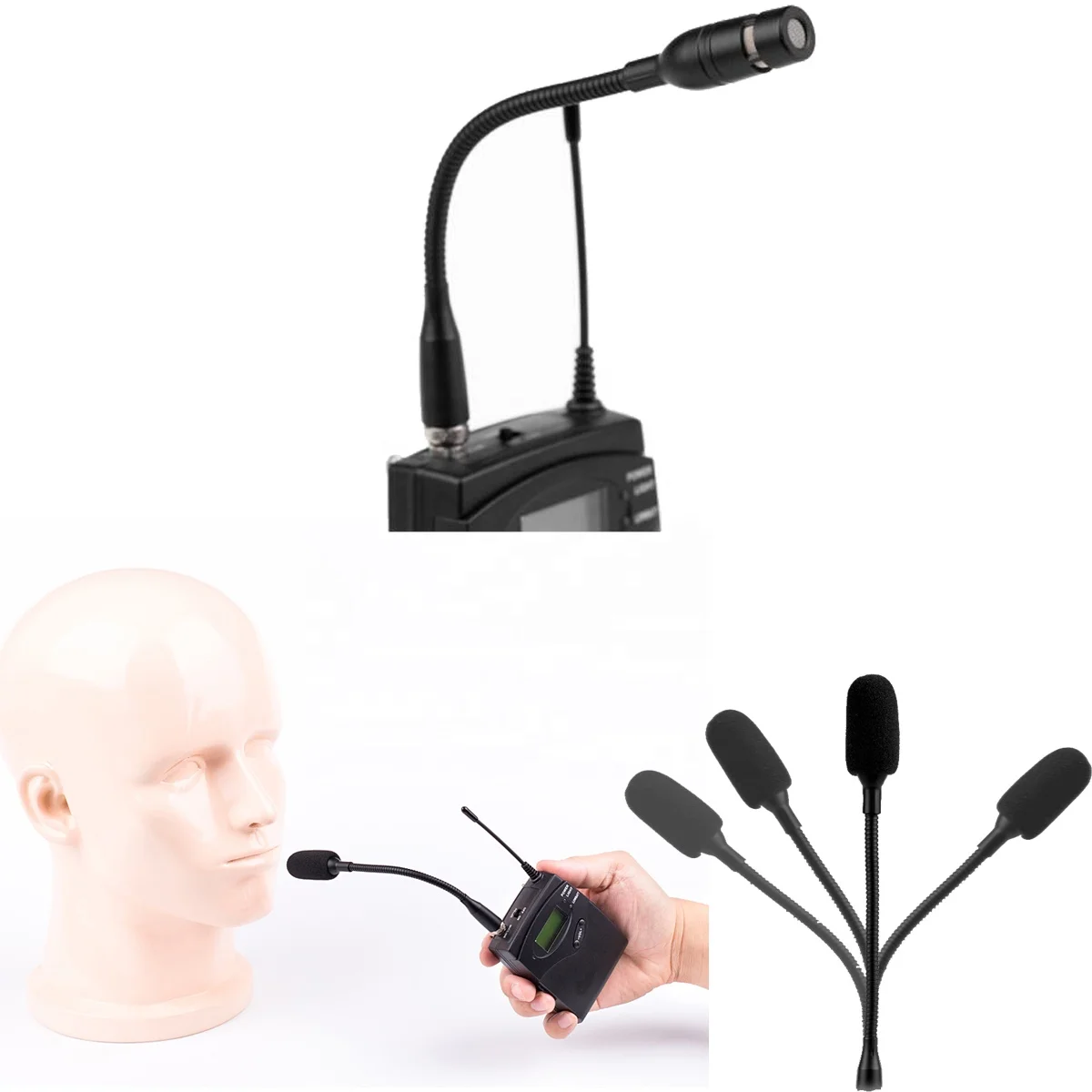 Portable Gooseneck Interview Music Instrument Cardioid Microphone For EW SK100 300 500 G2 G3 G4 G5 BodyPack Transmitter