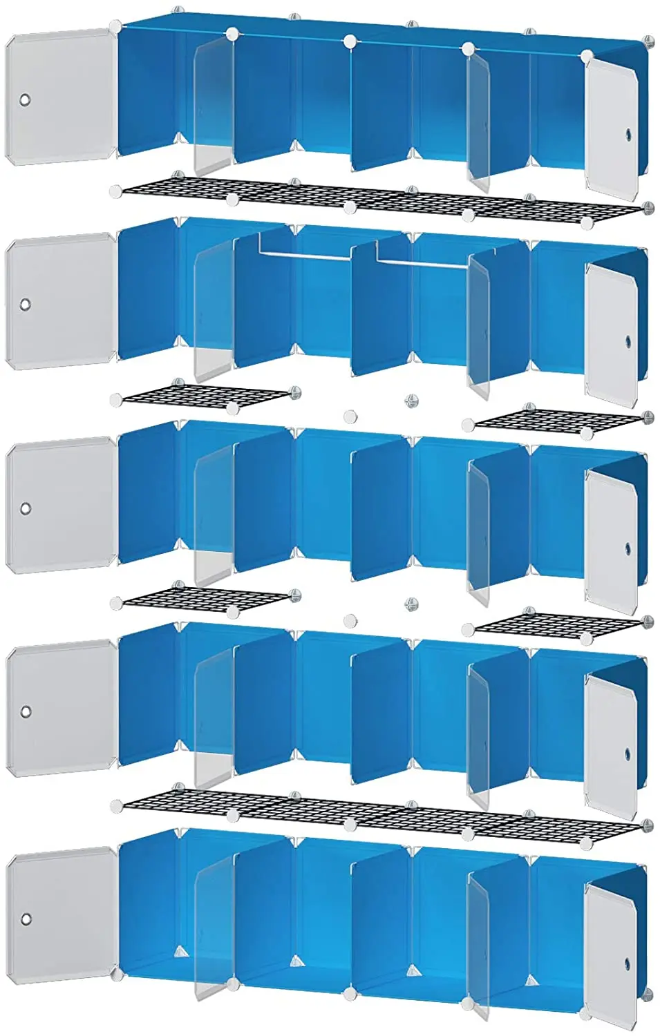 Portable wardrobe for hanging clothes, bedroom storage cabinet cubic closet modular plastic cabinet closet