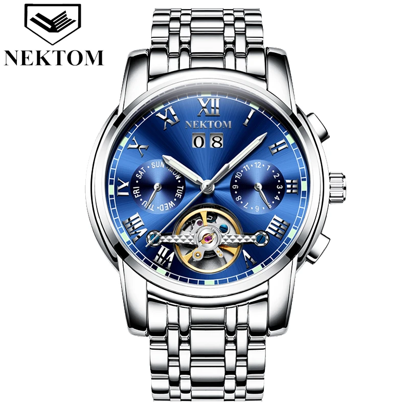 Мужские механические часы NEKTOM роскошные деловые в Шанхае