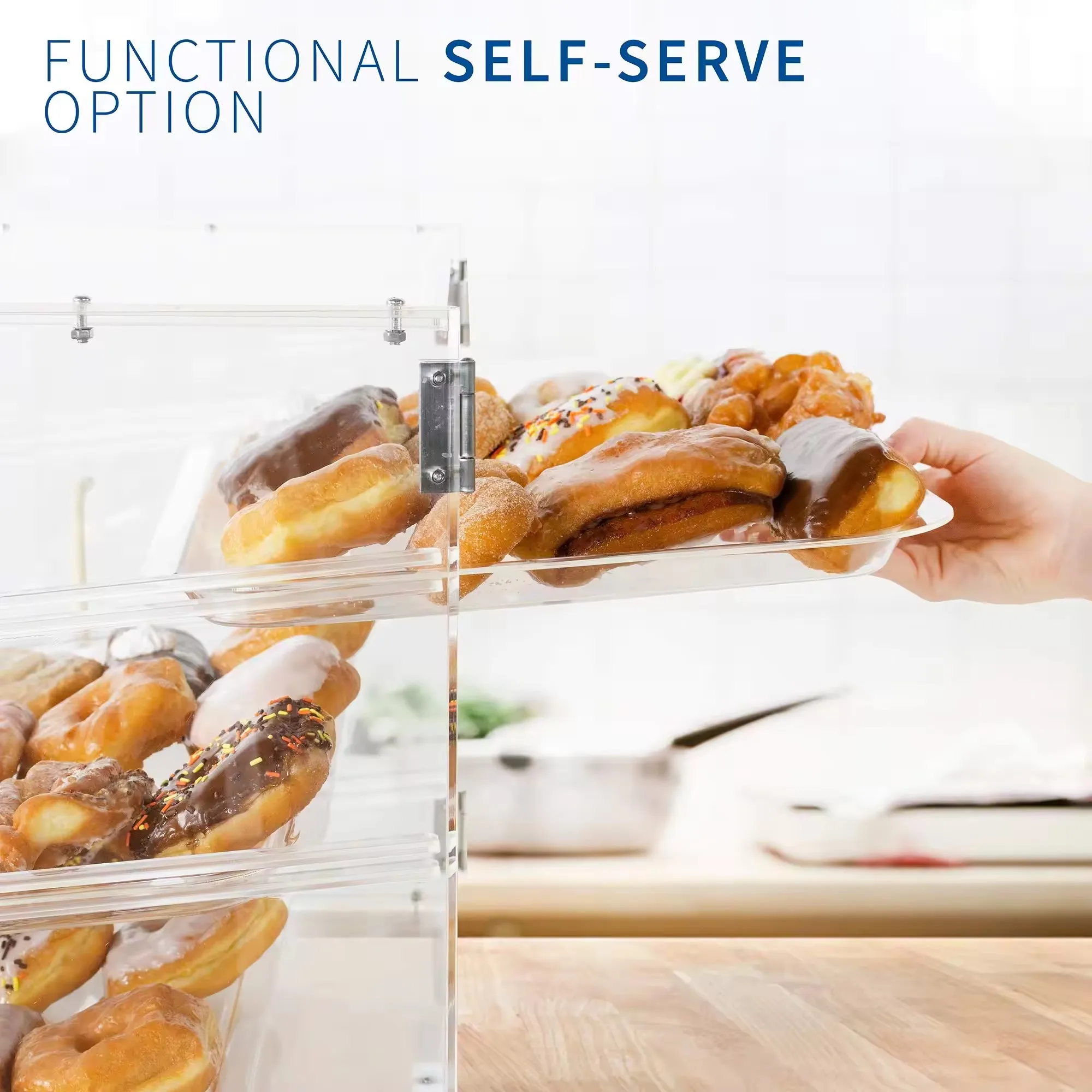 3 Tray Acrylic Bakery Display Case Commercial Countertop Pastry Display Case Pastry Shop Display Case