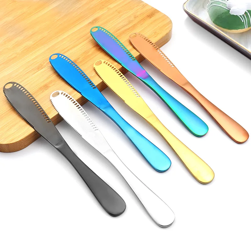 Butter Knife Stainless Steel Cheese Butter Cutter With Hole Multi-function Cream Bread Jam Knife