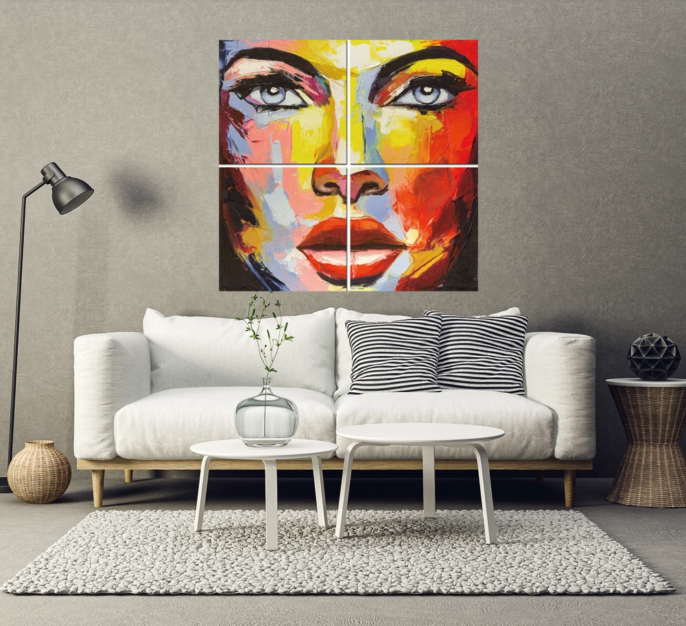 Living Room Home Decor Modern Fashion portrait Canvas Painting Abstract Graffiti Art Pop Art Paintings