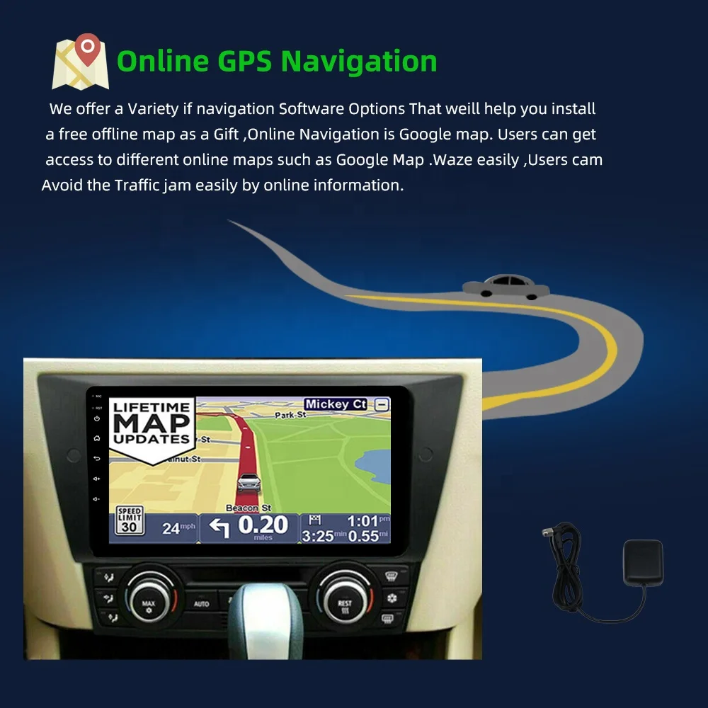 Best sellers 9 Inch android 9.1 Ram 1Gb Rom 16Gb Navigation Car Autoradio Radio for BMW E90 E91 E92 E93